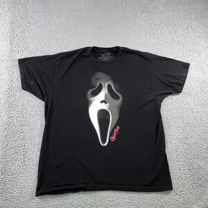 Ghost Face Graphic T-Shirt Men XL Black Scream Horror Movie Logo Classic‎ Retro